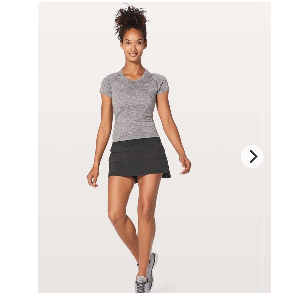 Lululemon Womens Pace Rival Skort 12 Black Athletic Tennis Skirt Athleisure Gym
